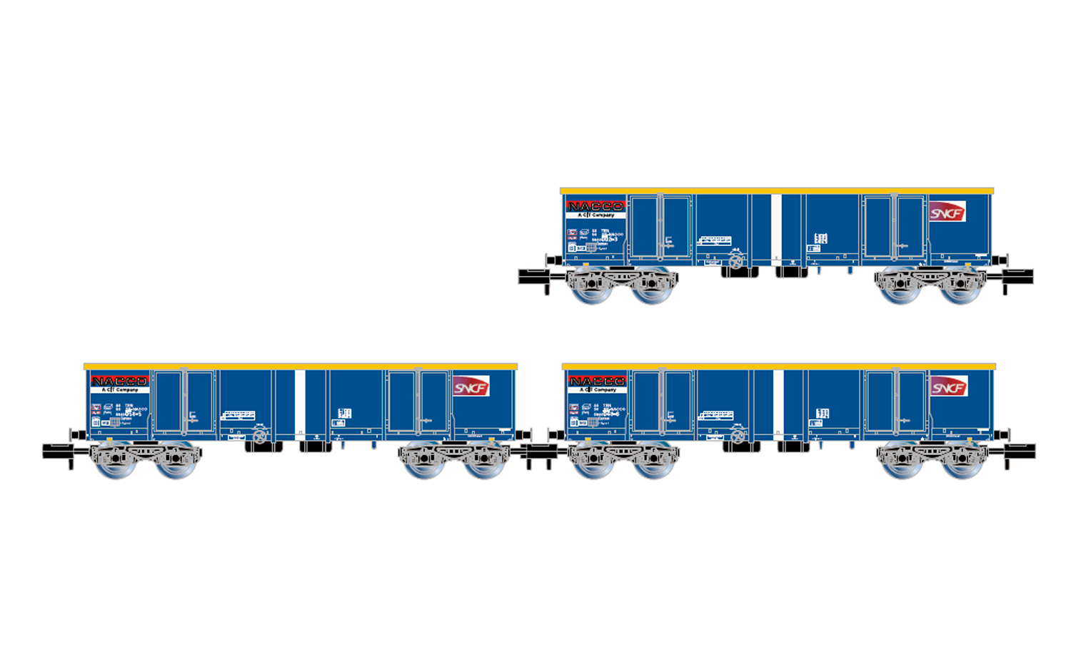 Arnold HN6602 - Set De 3 Wagons Tombereaux Ea/mnos Nacco SNCF - échelle N, Neuf