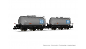ARNOLD 6612 RENFE, 2-unit pack of 3-axle tank wagons, CAMPSA livery, ep. IV (blue logo with 4x C s)