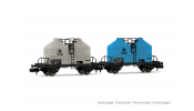 ARNOLD 6640  DR-Miet, 2-unit pack of 2-axle silo wagon Ucs, grey livery   VTG  , ep. IV 