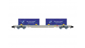 ARNOLD 6659  4-axle container wagon with 2 x blue 22  coil container   RHEINKRAFT   