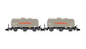 ARNOLD 6674 RENFE, 2-unit set 3-axle tank wagons CAMPSA, 2nd livery, ep. III
