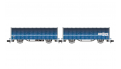 ARNOLD 6698 FS, short-coupled double-wagon (2 x 2 axles) with tarpaulin, type Laails 2, Ausiliare Milano blue, ep. IV-V