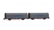 ARNOLD 6711 RENFE, 2-unit pack 2-axle tarpaulin wagon, Lis type, Transfesa modern logo, V