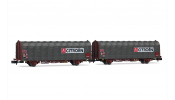 ARNOLD 6712 SNCF, 2-unit pack 2-axle tarpaulin wagon, Kils K70 type, Citroën , IV-V