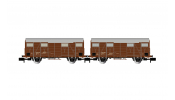 ARNOLD 6715 FS, 2-unit pack Gs wagons, brown livery, one with rear red lights, ep. IV