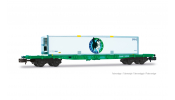 ARNOLD 6726  SNCF, S70 container wagon, green livery, loaded with   Syst?me Fril   reefer container, ep. V 
