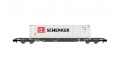 ARNOLD 6744  4-axle containerwagon Sgnss, grey livery, loaded with 45  container   DB Schenker  , white, ep. VI 