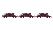 ARNOLD 9703 3-unit set self discharging wagons, Fac 265, KIROW Leipzig AG, with high top-box ARNOLD 9703 3-unit set self discharging wagons, Fac 265, KIROW Leipzig AG, with high top-box