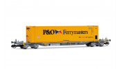ARNOLD 9760 2-unit pack 4-axle container wagons, 2x 45  container P & O Ferrymasters (blue + yellow), VI