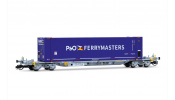 ARNOLD 9760 2-unit pack 4-axle container wagons, 2x 45  container P & O Ferrymasters (blue + yellow), VI