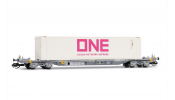 ARNOLD 9762 4-axle container wagon, grey livery loaded with 1 x 45  container ONE, VI