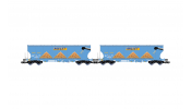 ARNOLD 9773 MILLET, 2-unit pack 4-axle silo wagons, blue livery, ep. VI