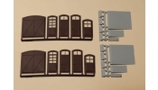 AUHAGEN 80251 Gyárkapuk és ajtók barna színben, lépcsőfokok és rámpák