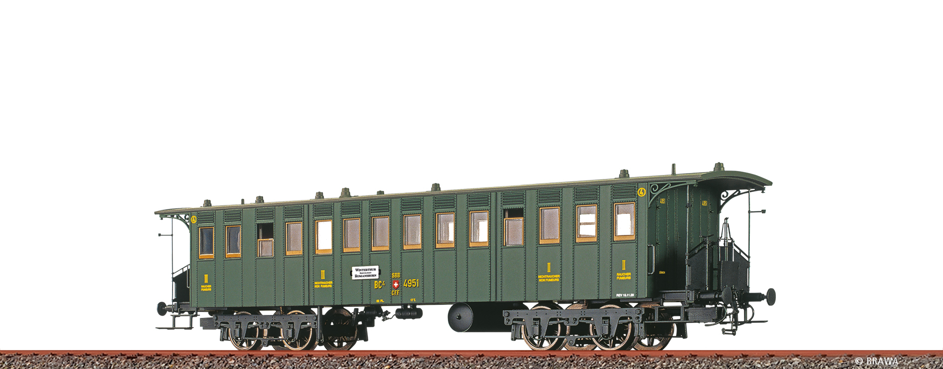 BRAWA 45713 H0 PEW BC4 SBB II - vasutmodell.com
