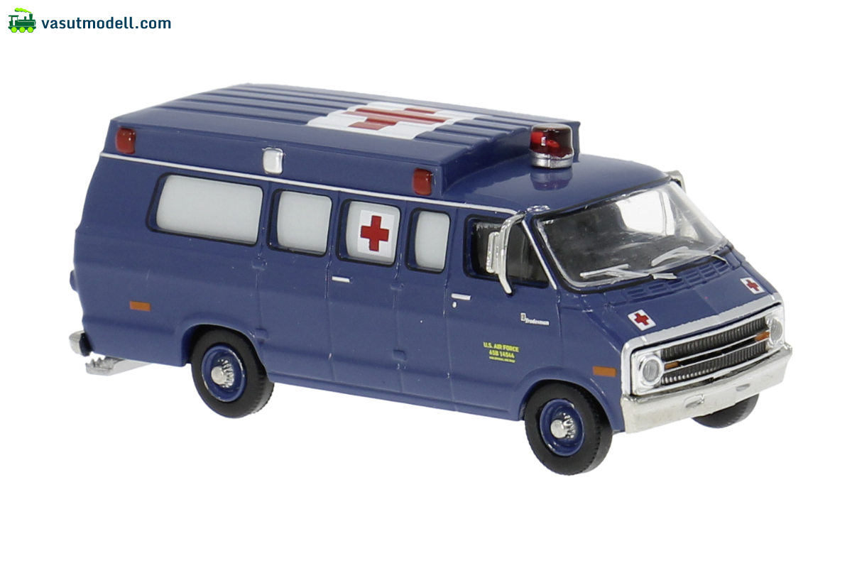 BREKINA 18313 Brekina, Dodge B 200 Ambulance, 1975, US Air Force, 1:87 BREKINA 18313 Brekina, Dodge B 200 Ambulance, 1975, US Air Force, 1:87