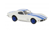 BREKINA 19991 Brekina, Chevrolet Corvette C3, weiss/blau, 1967, 1:87