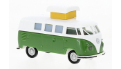 BREKINA 31617 VW T1b Camper mit Hubdach weiss, grün, 1960,