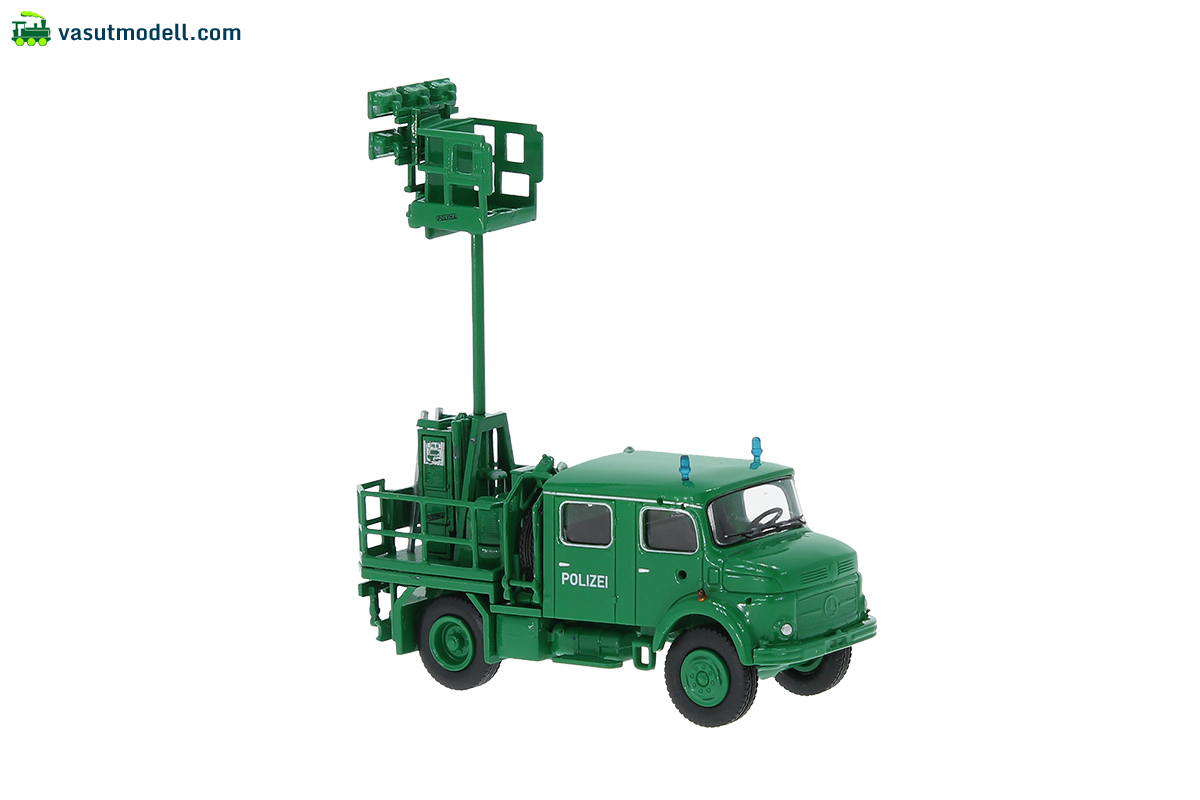 BREKINA 47190 Brekina, Mercedes LA 911 Lichtmastwagen, hellgrün, 1966, Polizei, 1:87 BREKINA 47190 Brekina, Mercedes LA 911 Lichtmastwagen, hellgrün, 1966, Polizei, 1:87