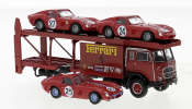 BREKINA 58481 Fiat 642 Renntransporter mit 3 GTO von Busch 1962, Ferrari,