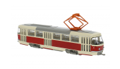 BREKINA 64500 Brekina, Tatra T3/T4, hellbeige/rot, 1970, 1:87