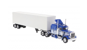 BREKINA 85716 Brekina, Peterbilt 359 Koffer-SZ, blau/weiss, 1973, 1:87