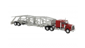 BREKINA 86262 Brekina, Kenworth W 900 Autotransport-SZ, rot/silber, 1977, 1:87