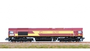 ESU 31059 Dízelmozdony, C66 ECR 66243, 2012, piros-barna-sárga, VI, DCC-hangos, füstölővel, DC/AC