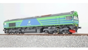 ESU 31079 Dízelmozdony, H0, Class 66, TGOJ T66 714, blau-grün, EP VI, Vorbildzustand um 2010, LokSound, Raucherzeuger, DC/AC ESU 31079 Dízelmozdony, H0, Class 66, TGOJ T66 714, blau-grün, EP VI, Vorbildzustand um 2010, LokSound, Raucherzeuger, DC/AC