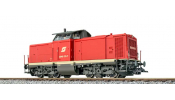 ESU 31574 Dízelmozdony, V100.10, 2048 011 ÖBB, rot, Ep V, Vorbildzustand um 1992, LokSound, Rauch, Kupplung DC/AC