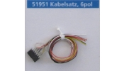ESU 51951 Kabelsatz mit 6-poliger Buchse nach NEM 651, DCC Kabelfarben, 30cm Länge