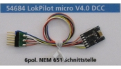 ESU 54684 LokPilot micro V4.0, DCC dekóder, 6-tűs, kábellel