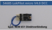 ESU 54685 LokPilot micro V4.0, DCC dekóder, 6-tűs, kábel nélkül
