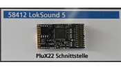 ESU 58412 LokSound 5 hangdekóder (üres), DCC/MM/SX/M4, PluX22 (11×15 mm hangszóróval)