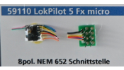 ESU 59110 LokPilot 5 Fx micro funkciódekóder, DCC/MM/SX, 8-tűs, NEM652 (TT, N)
