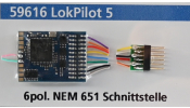 ESU 59616 LokPilot 5 DCC/MM/SX/M4, 6-tűs, vezetékes, NEM651 (H0)