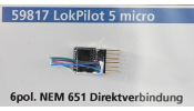 ESU 59817 LokPilot 5 micro DCC/MM/SX, 6-tűs, direkt (TT, N)
