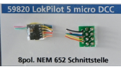 ESU 59820 LokPilot 5 micro DCC, 8-tűs, NEM652 (TT, N)