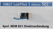 ESU 59827 LokPilot 5 micro DCC, 6-tűs, direkt (TT, N)