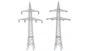 FALLER 130898 100 kV-os nagyfeszültségű távvezeték oszlop (2 db)