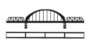 FALLER 222583 Íves híd két rácsos híddal, 400 mm hosszú