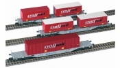 FLEISCHMANN 524101 Konténerszállító teherkocsi készlet, 3 részes, CROSSRAIL