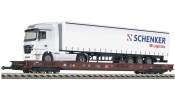 FLEISCHMANN 5272 RoLa teherkocsi, DB-AG, betétkocsi, Schenker Logistics kamionnal FLEISCHMANN 5272 RoLa teherkocsi, DB-AG, betétkocsi, Schenker Logistics kamionnal