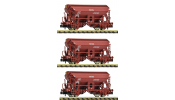 FLEISCHMANN 6660071 3-tlg. Set: Schwenkdachwagen, DR