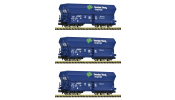 FLEISCHMANN 6660089 3-tlg. Set: Selbstentladewagen Norske Skog, VTG