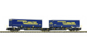FLEISCHMANN 825001 Doppeltaschen-Gelenkwagen T2000 der WASCOSA mit LKW WALTER-Aufliegern FLEISCHMANN 825001 Doppeltaschen-Gelenkwagen T2000 der WASCOSA mit LKW WALTER-Aufliegern