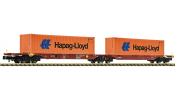 FLEISCHMANN 825340 Konténerszállító teherkocsi, Sggmrs, Hapag-Lloyd, GySEV Cargo, VI