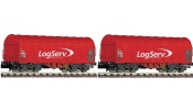 FLEISCHMANN 837911 Ponyvás teherkocsi készlet (2 részes), DB-AG/LogServ piros FLEISCHMANN 837911 Ponyvás teherkocsi készlet (2 részes), DB-AG/LogServ piros