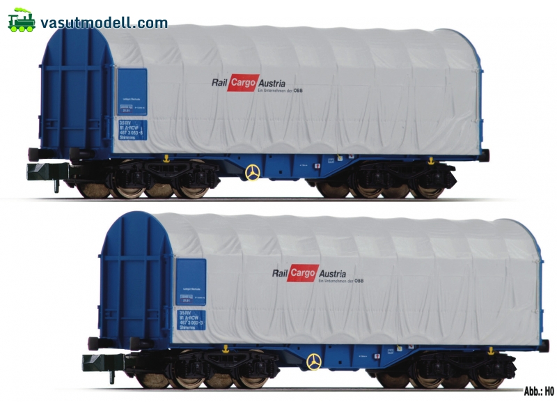 FLEISCHMANN 837924 2-tlg. Set Schiebeplanenwagen Bauart Shimms, ÖBB (Rail Cargo Austria) FLEISCHMANN 837924 2-tlg. Set Schiebeplanenwagen Bauart Shimms, ÖBB (Rail Cargo Austria)