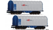 FLEISCHMANN 837924 2-tlg. Set Schiebeplanenwagen Bauart Shimms, ÖBB (Rail Cargo Austria) FLEISCHMANN 837924 2-tlg. Set Schiebeplanenwagen Bauart Shimms, ÖBB (Rail Cargo Austria)