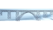 HACK 19000 M160 Hochbogenbr.160 cm (Müngstener Brücke komplett), 2 vágányos